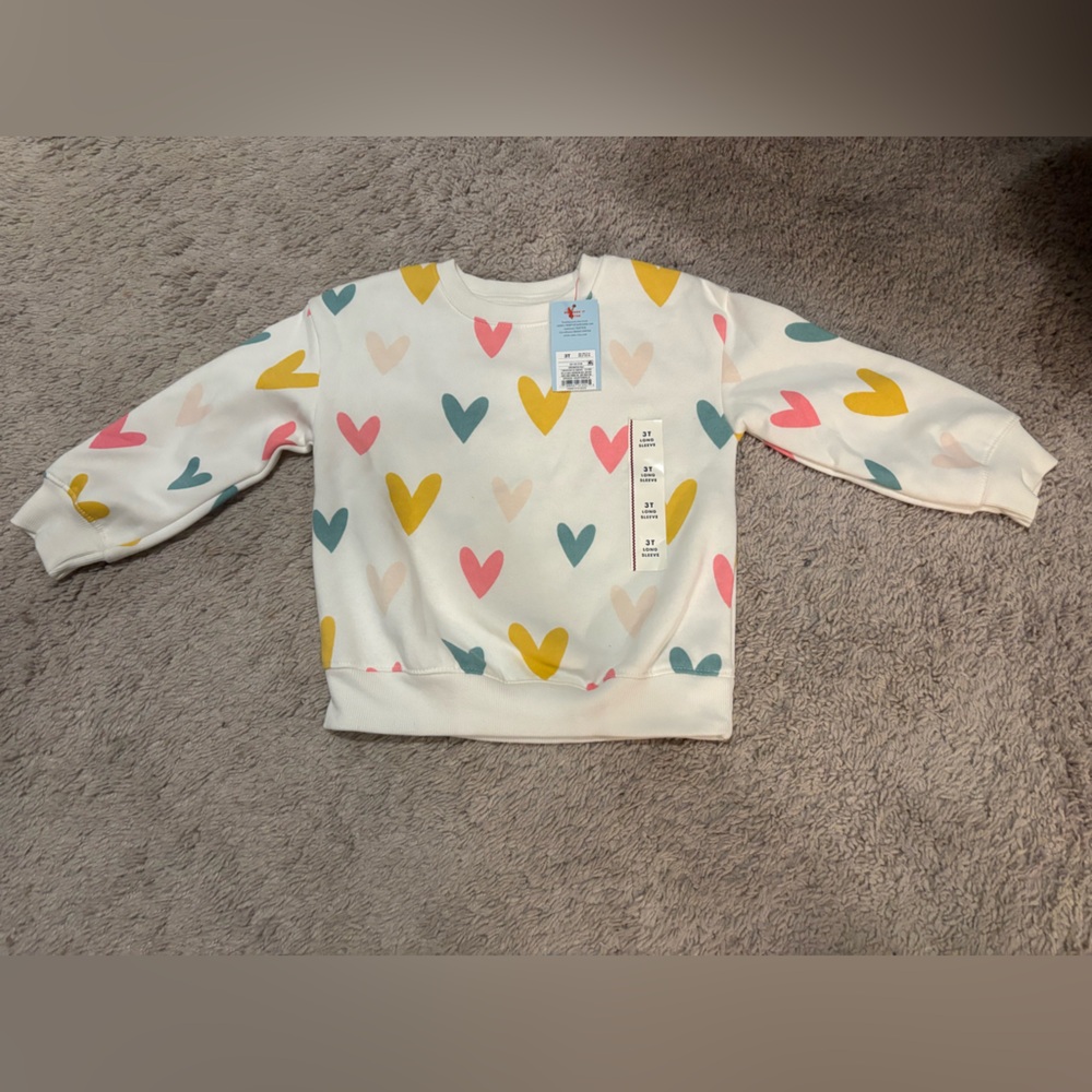 Cat & Jack Multicolor Heart Sweater